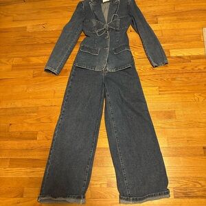 Fashion Nova Denim Jacket and Pants Set